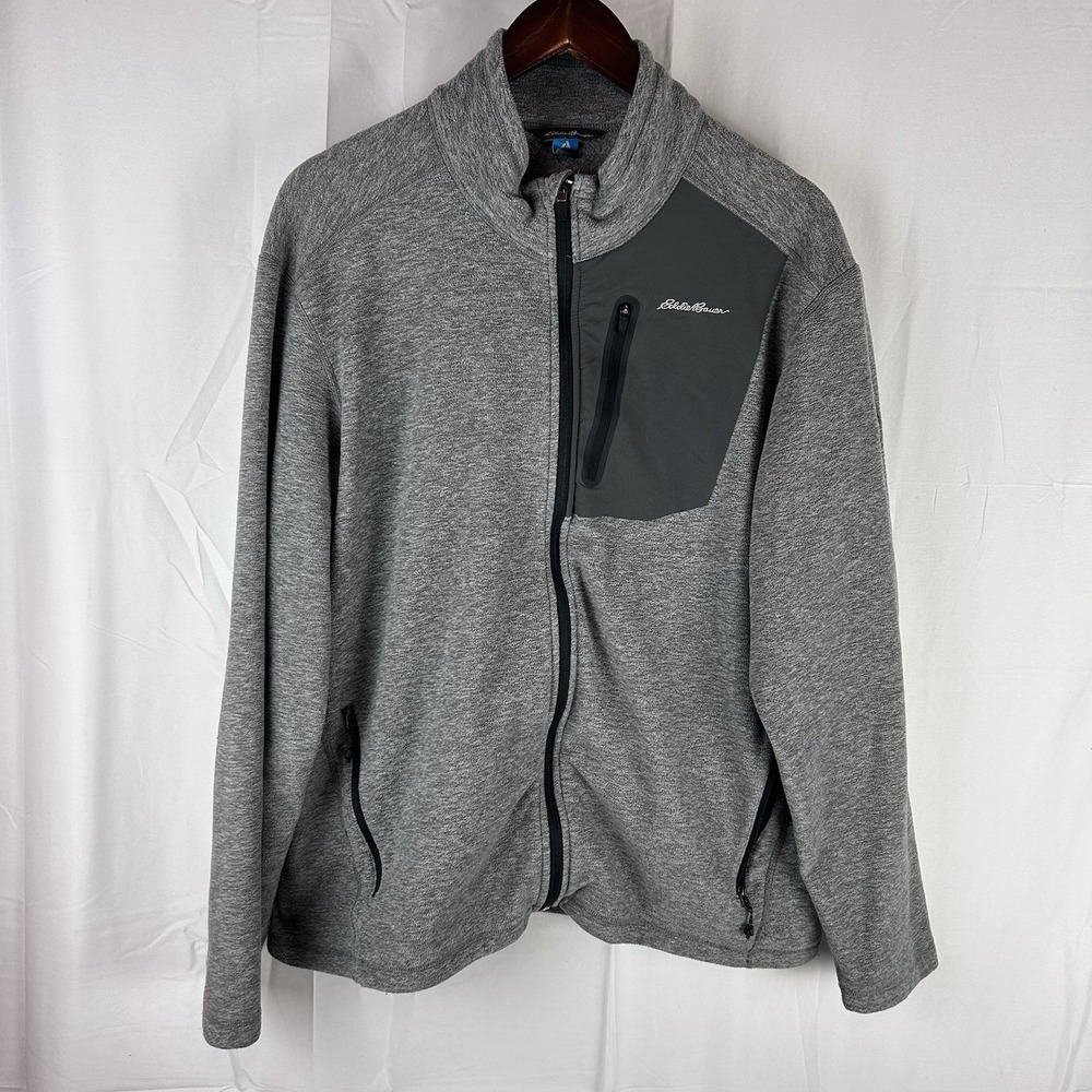 Eddie Bauer Mens 1/4 Zip Pullover Sweater Polyester Gray Size Large First Ascent